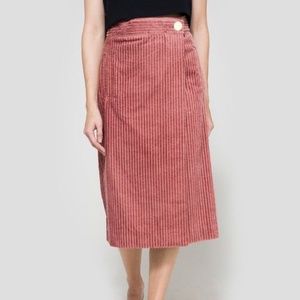 Clad & Cloth Corduroy Skirt (Mauve/Blush)